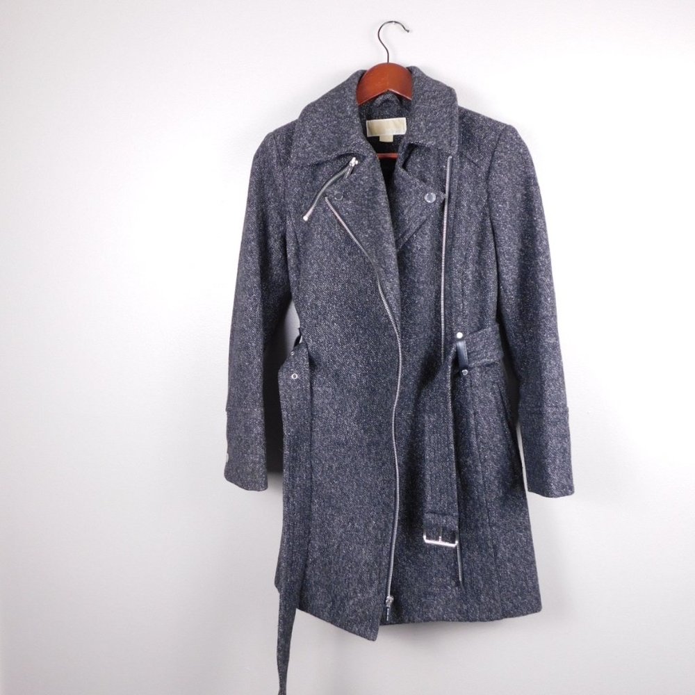 Michael Kors Wool Blend Zip Front Coat SIZE XS - Picture 3 of 9